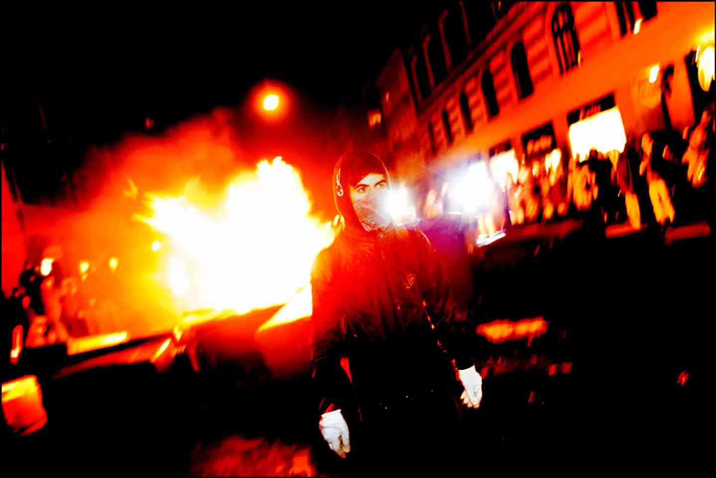 Uroligheder på Nørrebro i forbindelse med politiets rydning af Ungdomshuset i marts 2007.