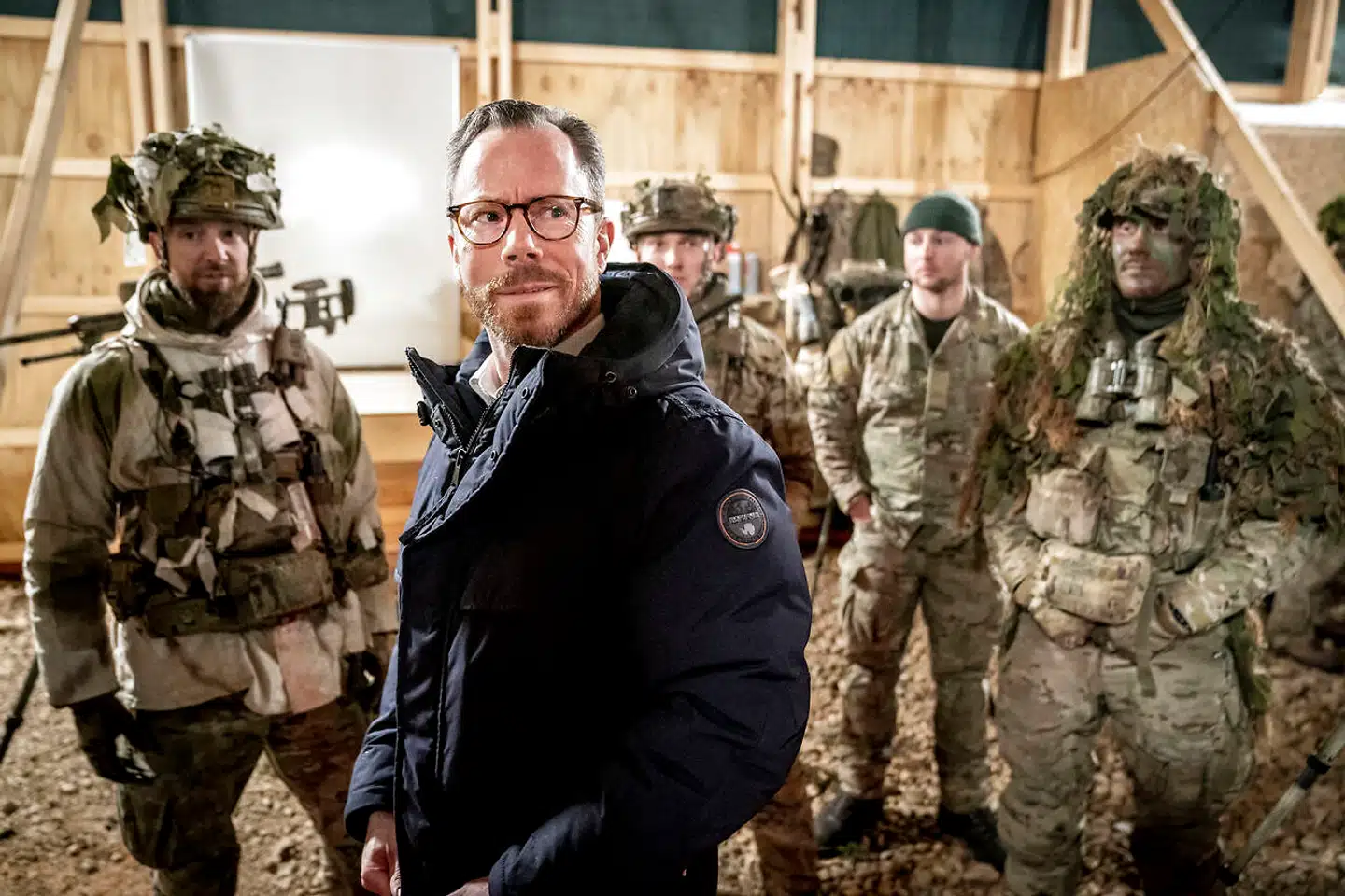 Forsvarsminister Jakob Ellemann-Jensen (V) under besøg hos danske soldater i Letland, torsdag den 26. januar 2023.