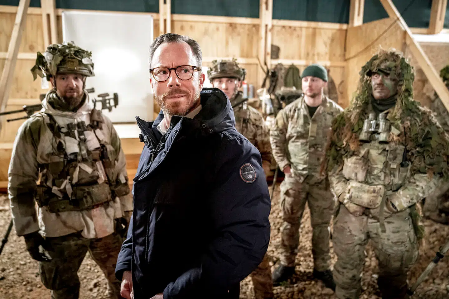 Forsvarsminister Jakob Ellemann-Jensen (V) under besøg hos danske soldater i Letland, torsdag den 26. januar 2023.