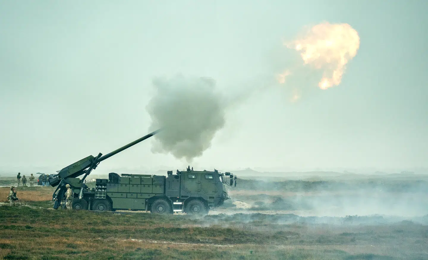 Forsvarsministeriet præsenterer artilleripjecen Caesar 8x8 i Oksbøl fredag den 12. november 2021. – Foto: Henning Bagger/Ritzau Scanpix