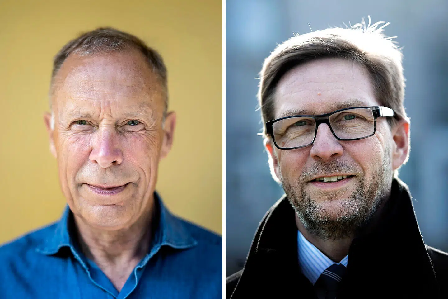 Steen Riisgaard (tv.) og Lars Frederiksen stod i mange år i spidsen for henholdsvis Novozymes og Chr. Hansen. De kalder fusionen af de to danske virksomheder for vemodig, men også nødvendig. Arkivfoto: Stine Bidstrup/Liselotte Sabroe/Ritzau Scanpix
