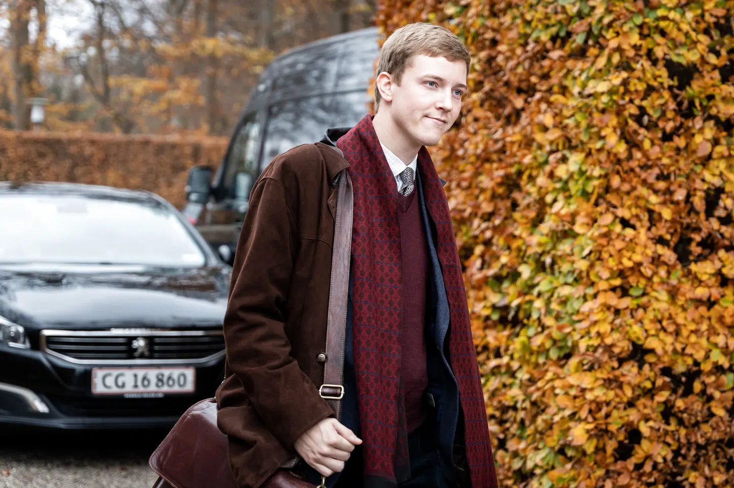 Mikkel Bjørn fra Nye Borgerlige (D) ankommer til Marienborg, hvor regeringsforhandlingerne under regeringsforhandlingerne. Emil Helms/Ritzau Scanpix