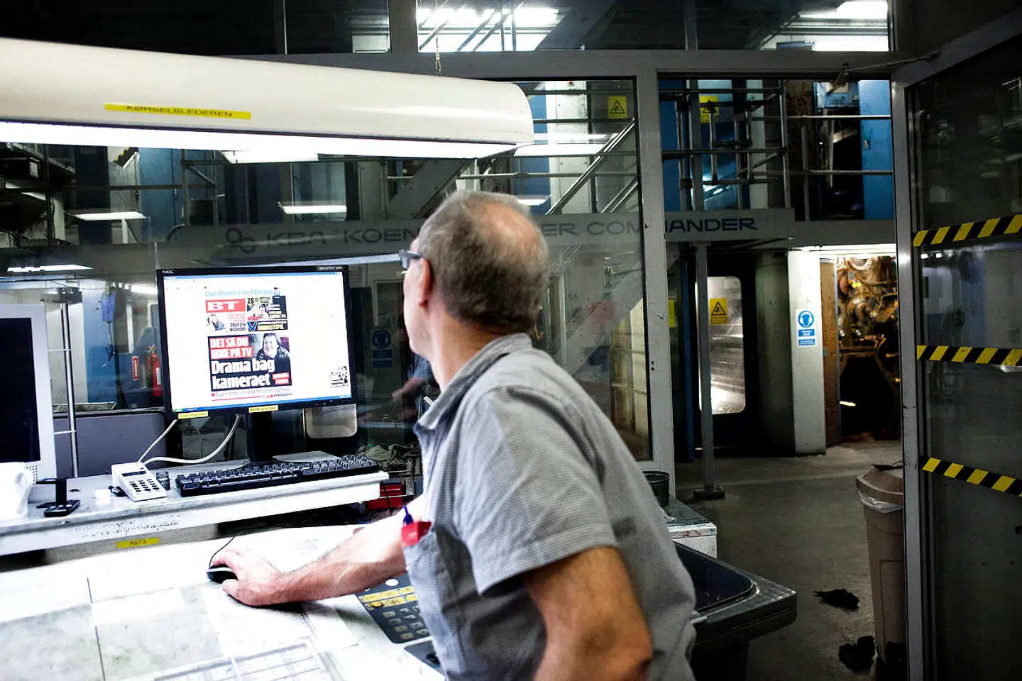 Siden 2016 er der udkommet en trykt udgave af B.T, men fra i dag er det slut. Foto fra trykkeriet i Slagelse.