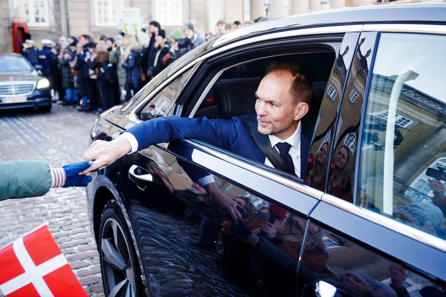 Jeppe Bruus fra Socialdemokratiet fortsætter som skatteminister i den nye SVM-regering, som blev præsenteret på Amalienborg Slotsplads i København 15. december 2022. (Foto: Bo Amstrup/Ritzau Scanpix)