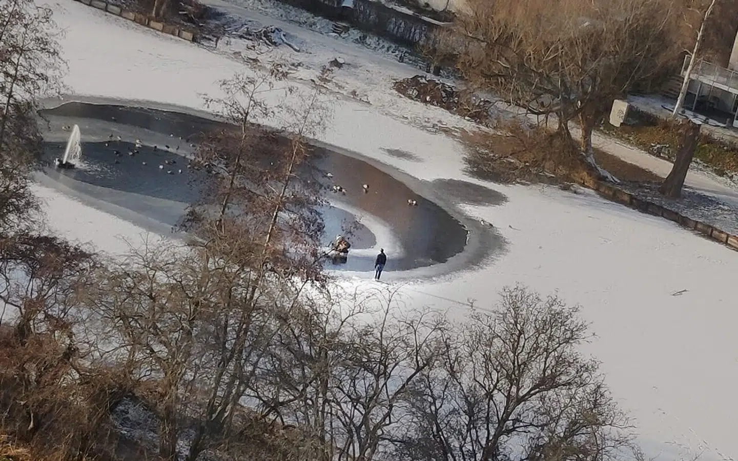 Da drengene stod tættest på vandet, stod de endnu længere ude end her.