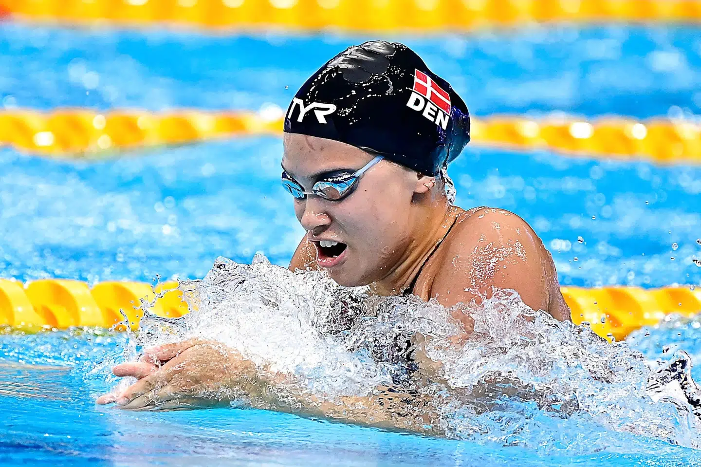 20-årige danske Thea Blomsterberg skal senere fredag svømme VM-finale i 200 meter brystsvømning på kortbane. Tobias Schwarz/Ritzau Scanpix
