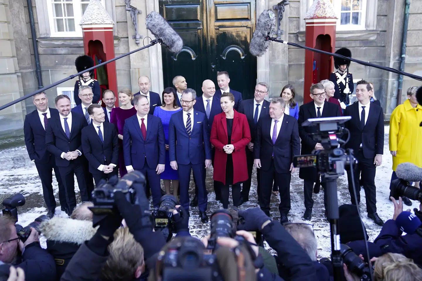 Den nye SVM-regering blev præsenteret på Amalienborg Slotsplads torsdag formiddag. Mads Claus Rasmussen/Ritzau Scanpix
