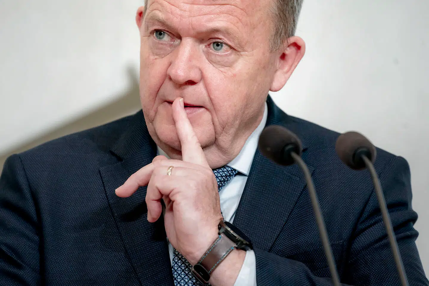 Formand for Moderaterne Lars Løkke Rasmussen under præsentation af regeringsgrundlag på Marienborg, onsdag den 14. december 2022.