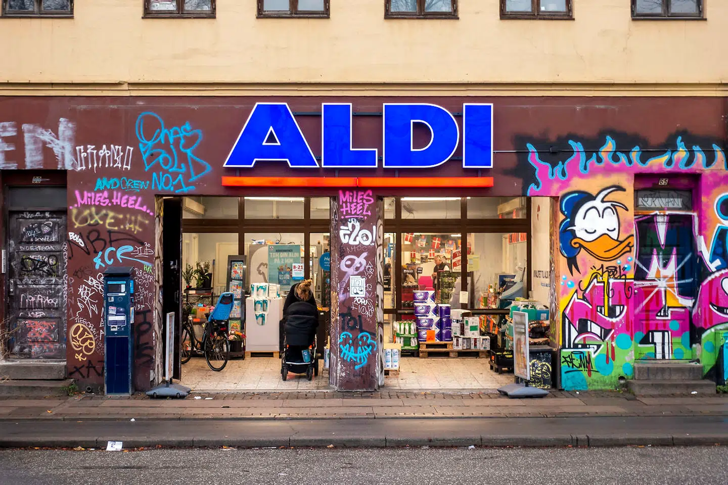 Det slut med danske ALDI-butikker som denne på Nørrebro, hvor Ungdomshuset på Jagtvej 69 engang lå.
