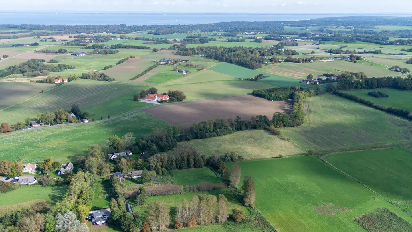 Ejendommene ligger ganske tæt på hinanden med knap to kilometer imellem. På billedet ses Søborg Søvejs ejendom mellem træerne med den røde træfacade.