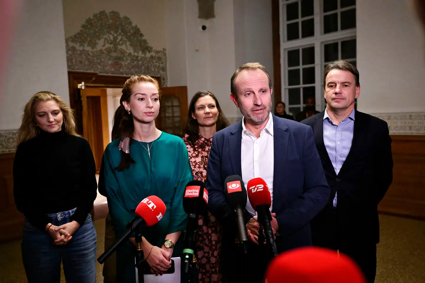 Martin Lidegaard, Samira Nawa, Zenia Stampe, Lotte Rod og Christian Friis Bach, da den radikale folketingsgruppe torsdag præsenterede Martin Lidegaard som ny politisk leder for partiet.