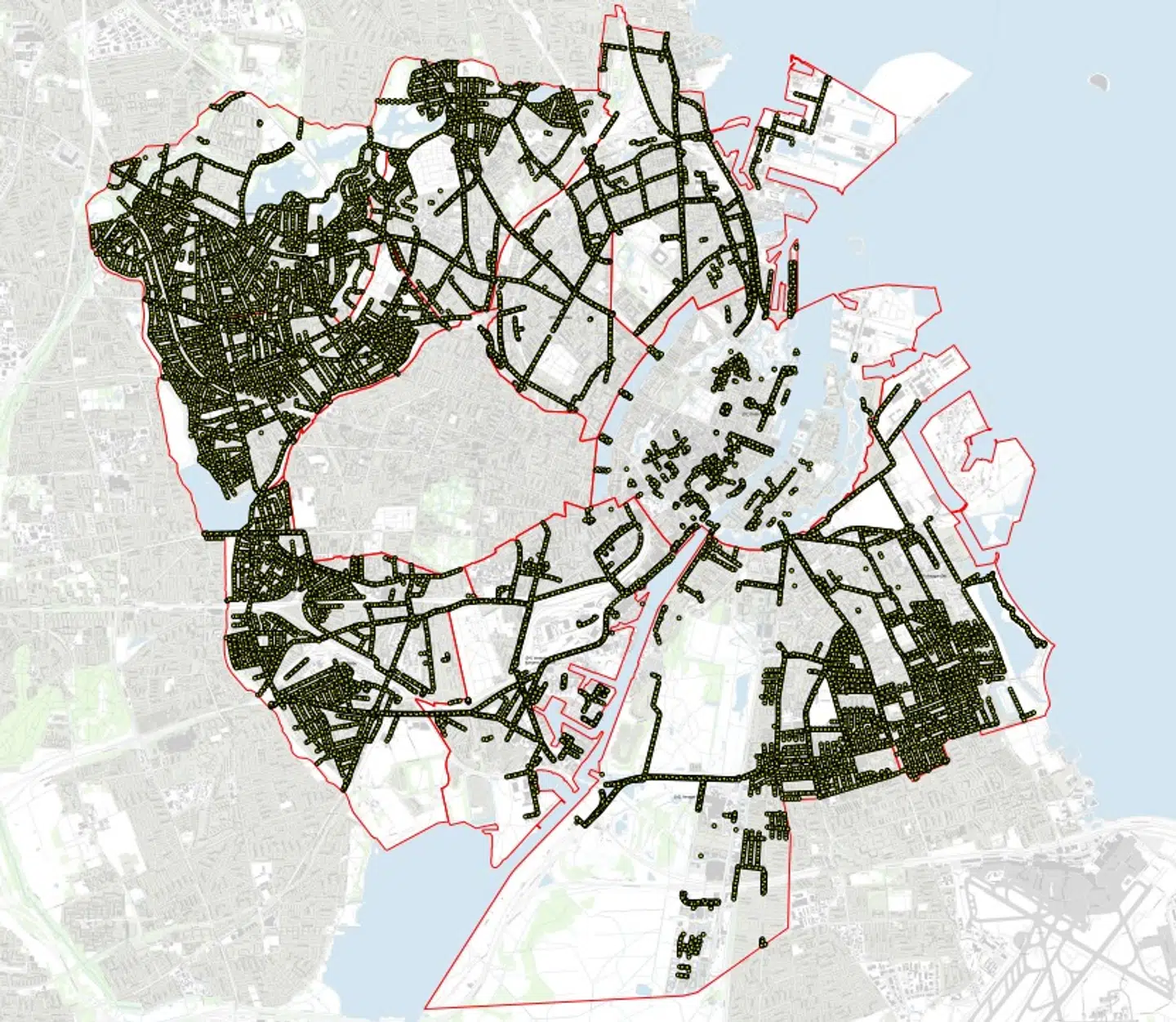 Kort over Københavns Kommune