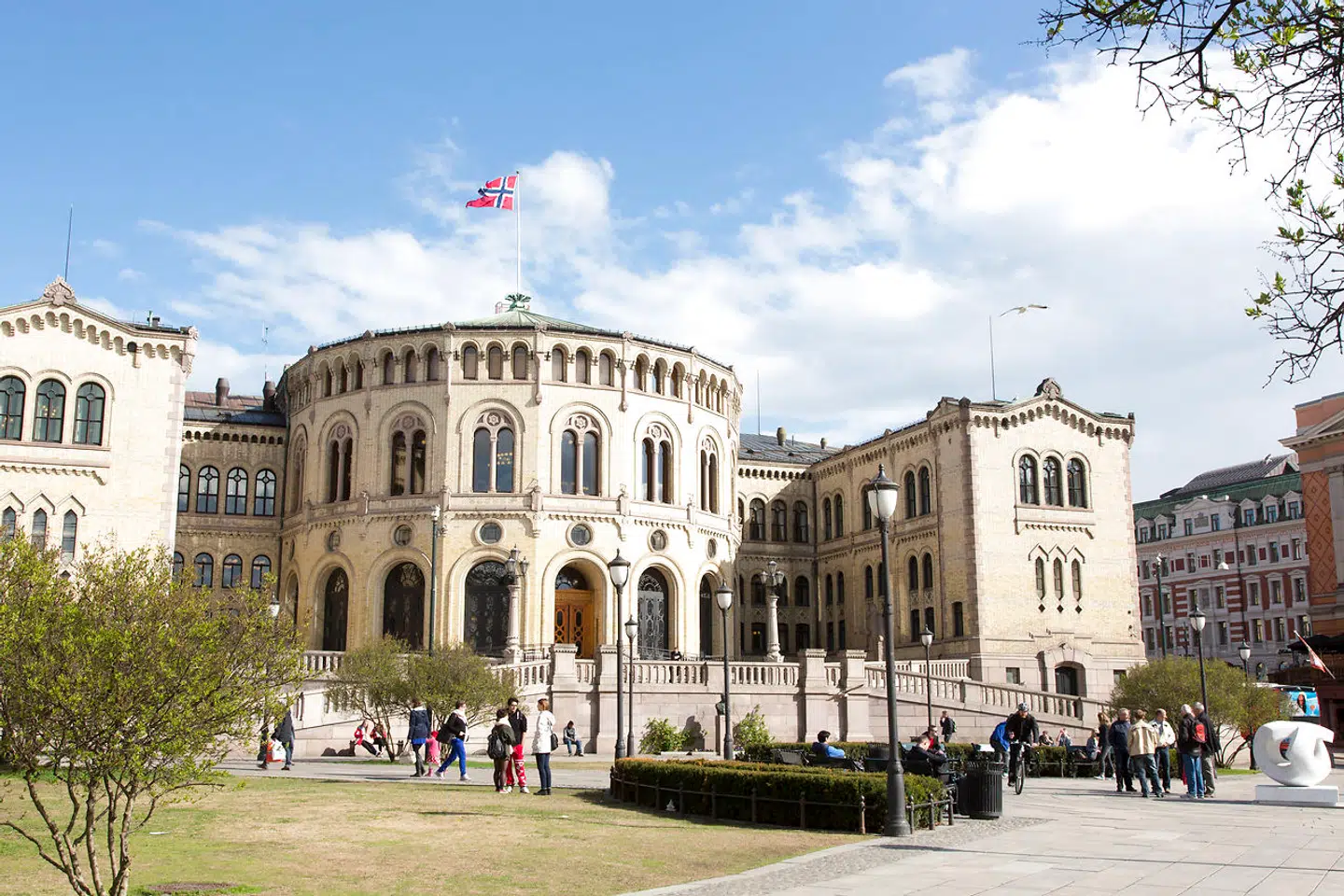 Arkivfoto: Demonstranterne har blandt andet været udenfor Stortinget, der er Norges parlament.