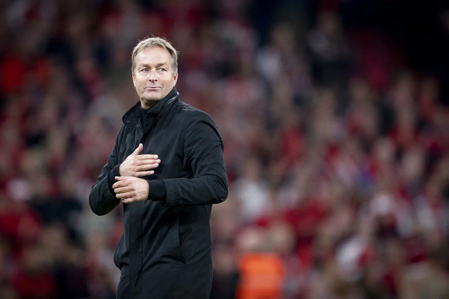 Kasper Hjulmand har allerede udtaget sin VM-bruttotrup på 55 spillere. Blandt dem skal han vælge de 26, der må komme med til slutrunden. Liselotte Sabroe/Ritzau Scanpix