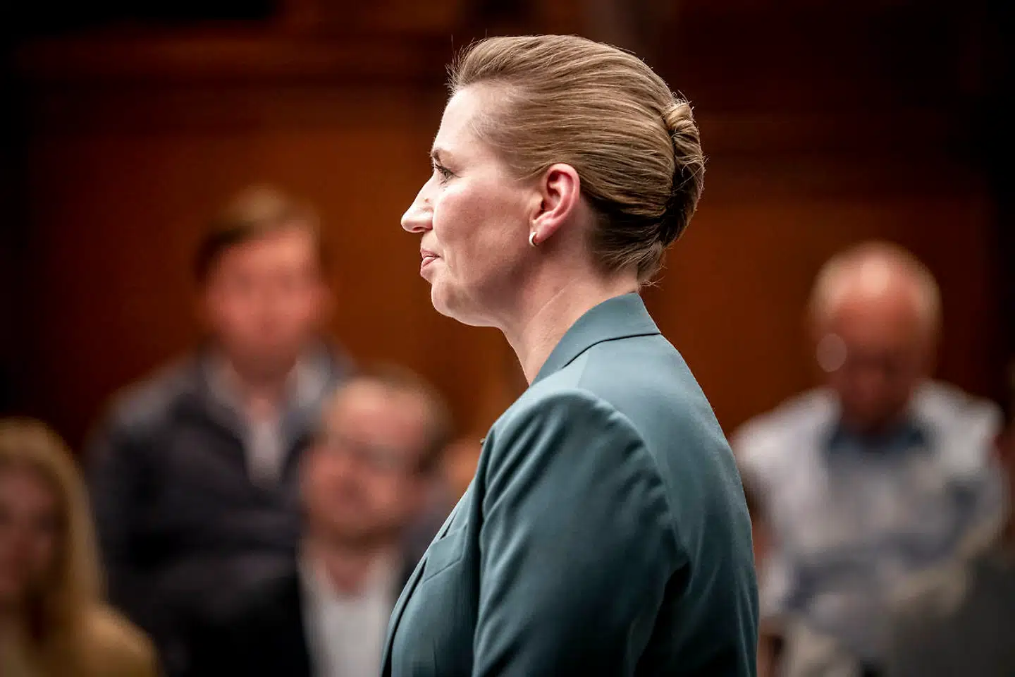 Formand for Socialdemokratiet Mette Frederiksen debatterer på DR 1 i DR Koncerthuset søndag den 16. oktober 2022.. (Foto: Mads Claus Rasmussen/Ritzau Scanpix)