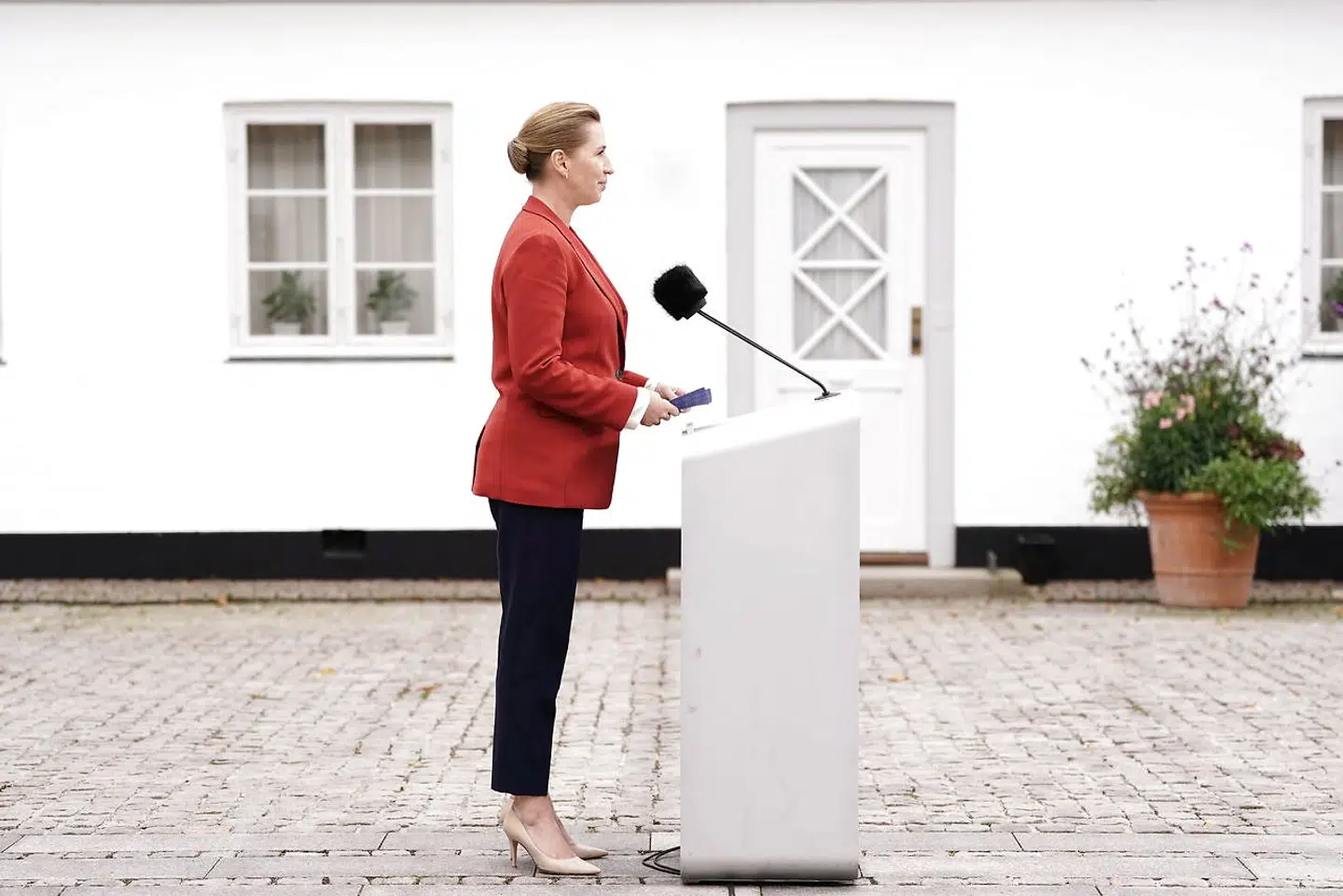 Arkivfoto: Statsminister Mette Frederiksen (S) holder pressemøde på Marienborg onsdag den 5. oktober 2022.