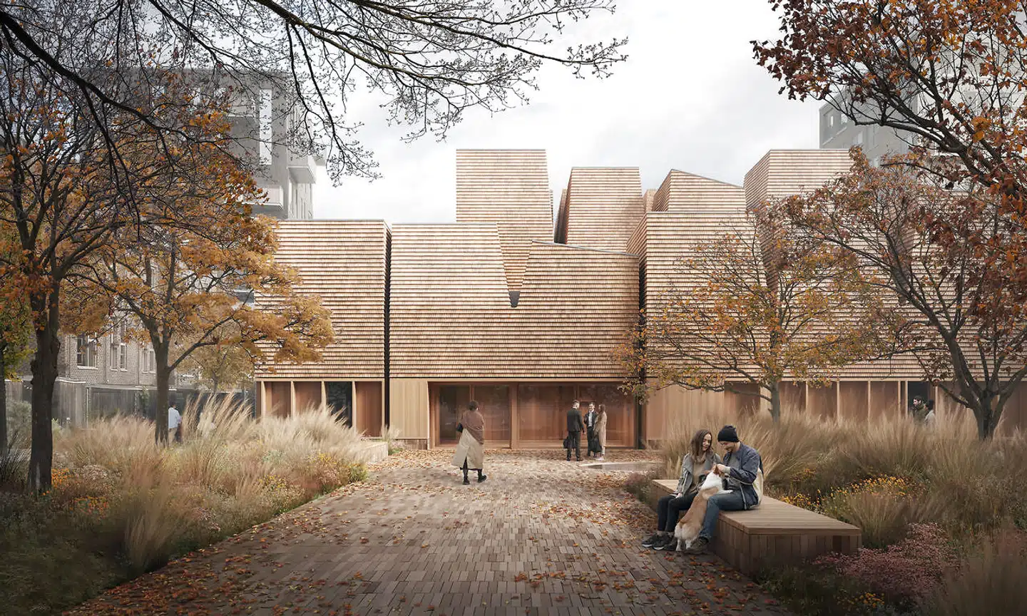 Visualisering af kirkepladsen ved Ørestad kirke.