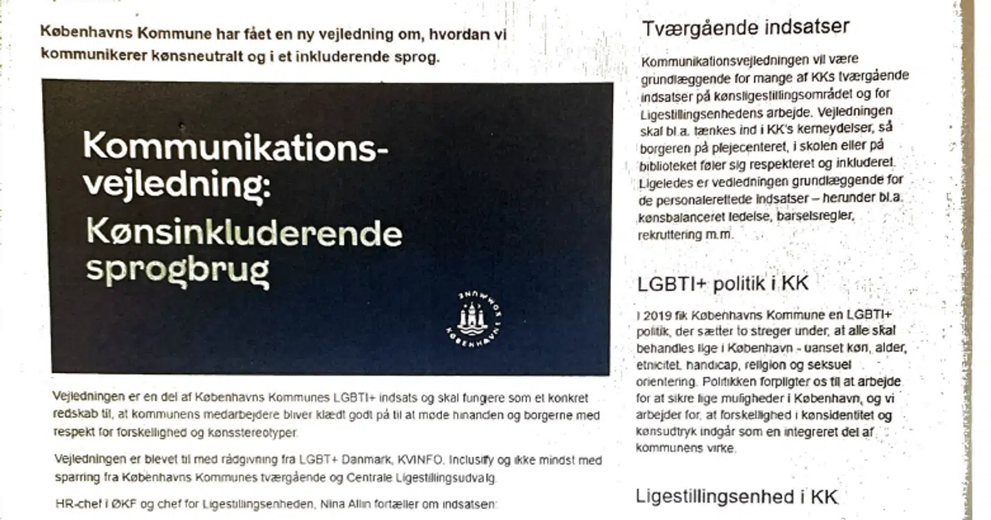 Københavns Kommune sendte i juni en kommunikationsvejledning i inkluderende sprogbrug ud til kommunens ansatte.