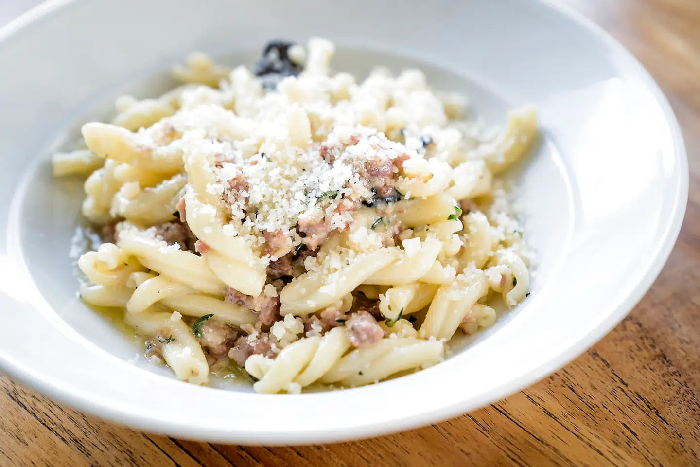 Stozzapretti tartufo: Trøflerne smagte og duftede af så lidt, at vi mistænkte dem for at være fra glas.