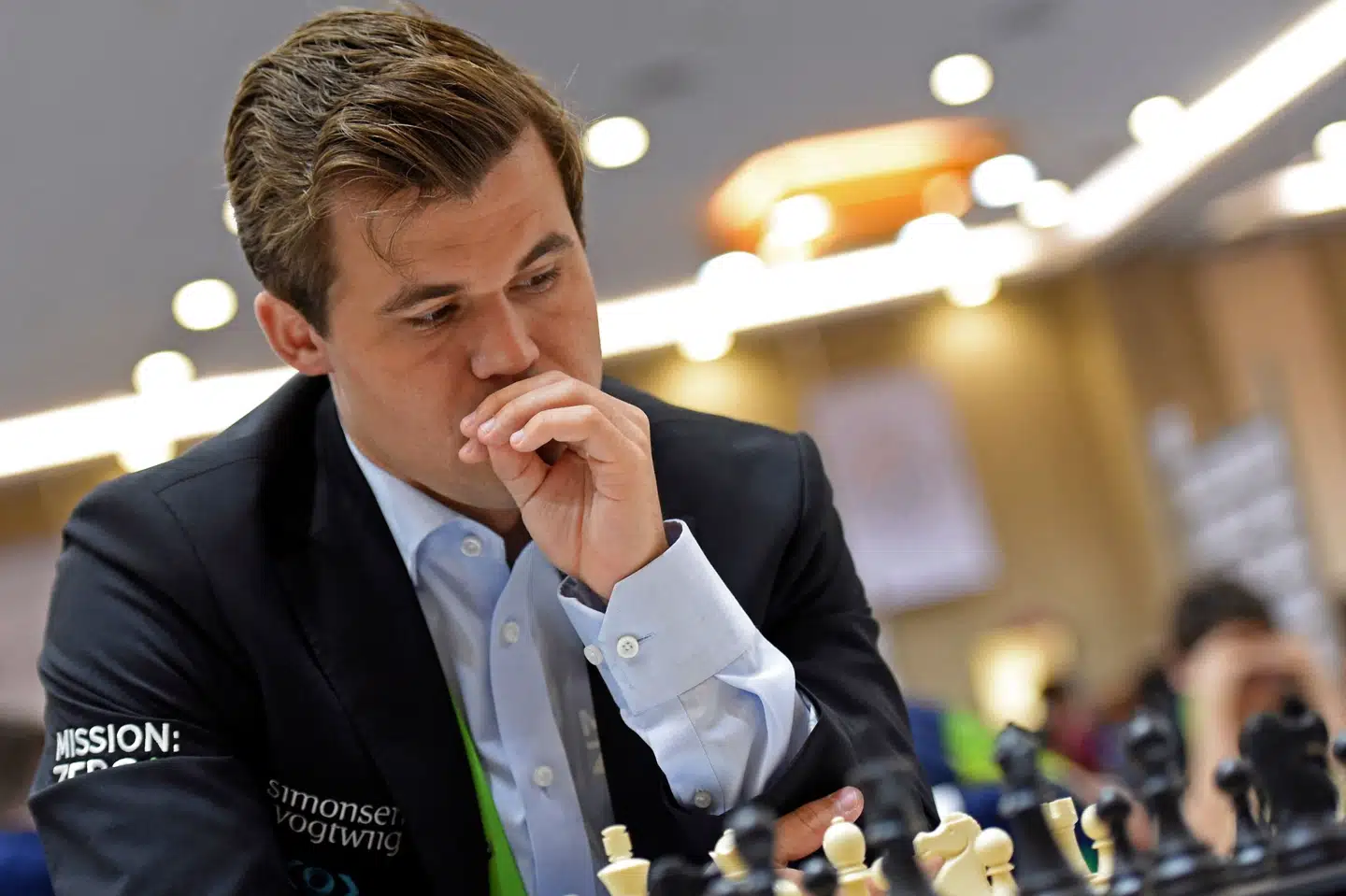 Skakspilleren Magnus Carlsen opgav efter to træk mod Hans Niemann i mandagens duel. (Arkivfoto). Arun Sankar/Ritzau Scanpix