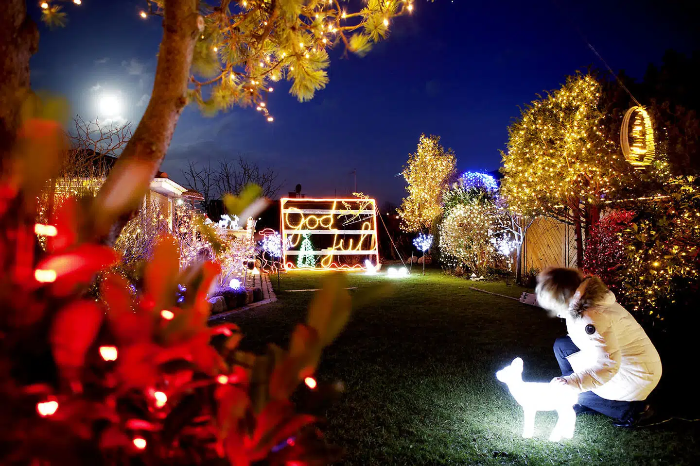 Arkivfoto: De pyntede huse på Angolavej har i mange år været så populære, at mange besøger den ellers så stille villavej for at se lysshowet – så mange at det til tider har skabt trafikkaos.