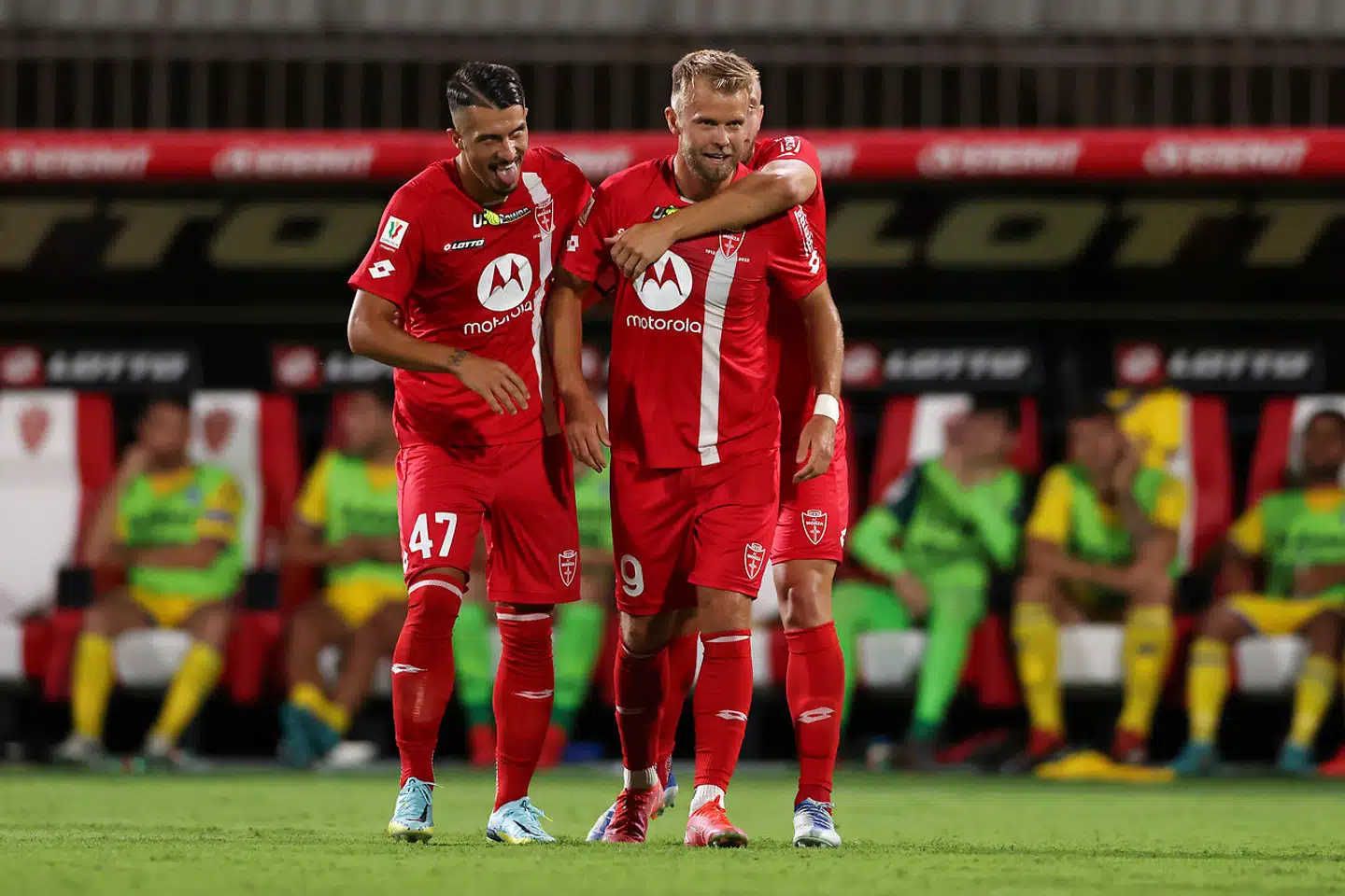Christian Gytkjær, der også har ni landskampe på cv'et, spiller i A.C. Monza og er en hyppig målscorer. Her fotograferet efter et dansk Serie A-mål 7. august i år.