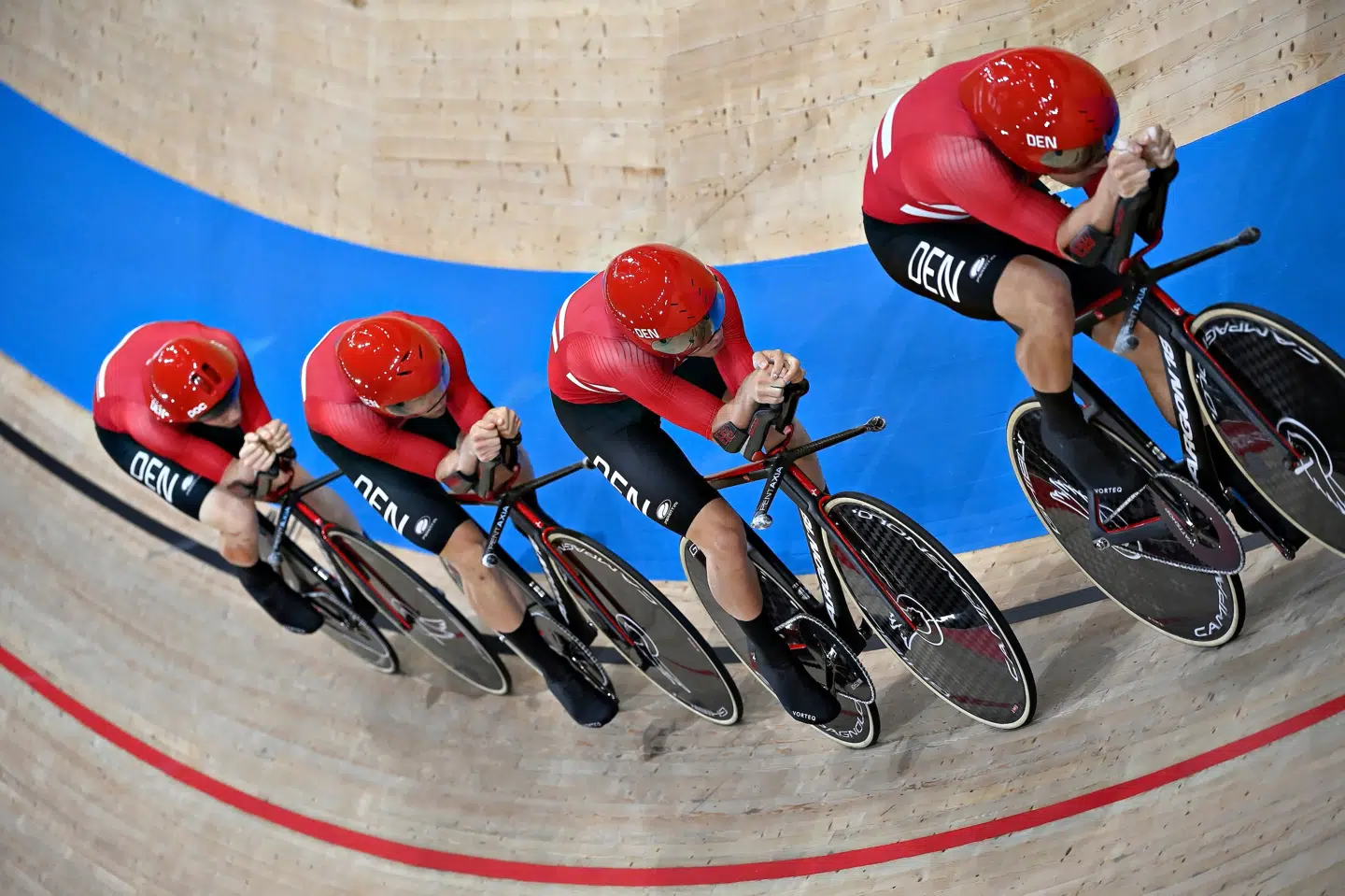 Det danske landshold i holdforfølgelsesløb kunne ikke forsvare sidste års EM-guld. (Arkivfoto) Lars Moeller/Ritzau Scanpix