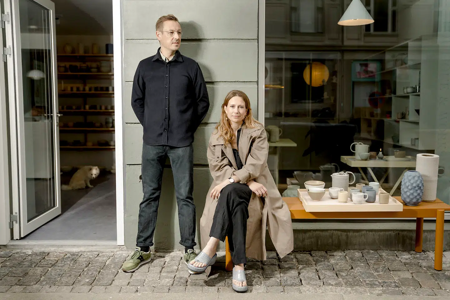 Nis Tyrrestrup og Stinne Bo står bag den relativt nyåbnede butik TYBO Art & Craft på hjørnet af Sankelmarksgade og Dybbølsgade på Vesterbro, København.