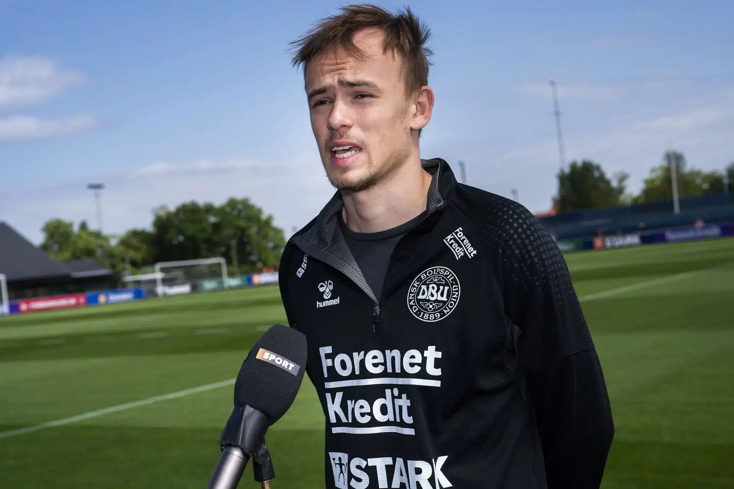 Mikkel Damsgaard har indtil videre optrådt 16 gange på det danske A-landshold. (Arkivfoto) Martin Sylvest/Ritzau Scanpix