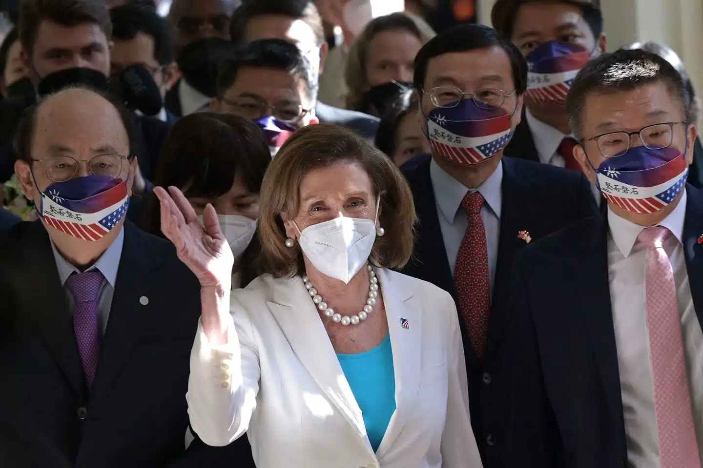 Nancy Pelosi under besøget i Taiwan.