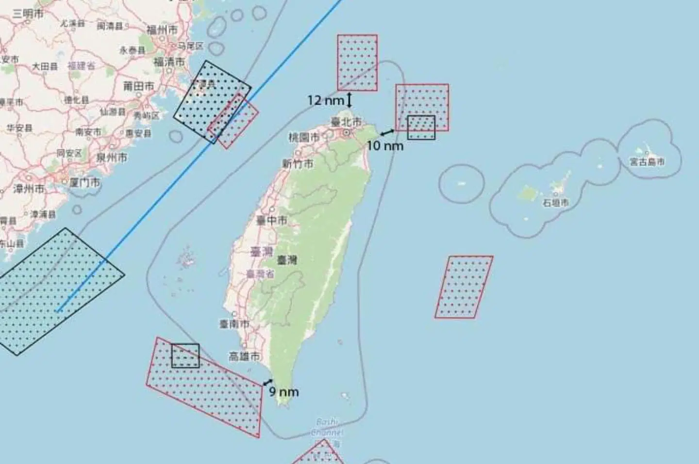 Kortet blev offentliggjort af Folkets Befrielseshær, få minutter efter at Nancy Pelosi landede.