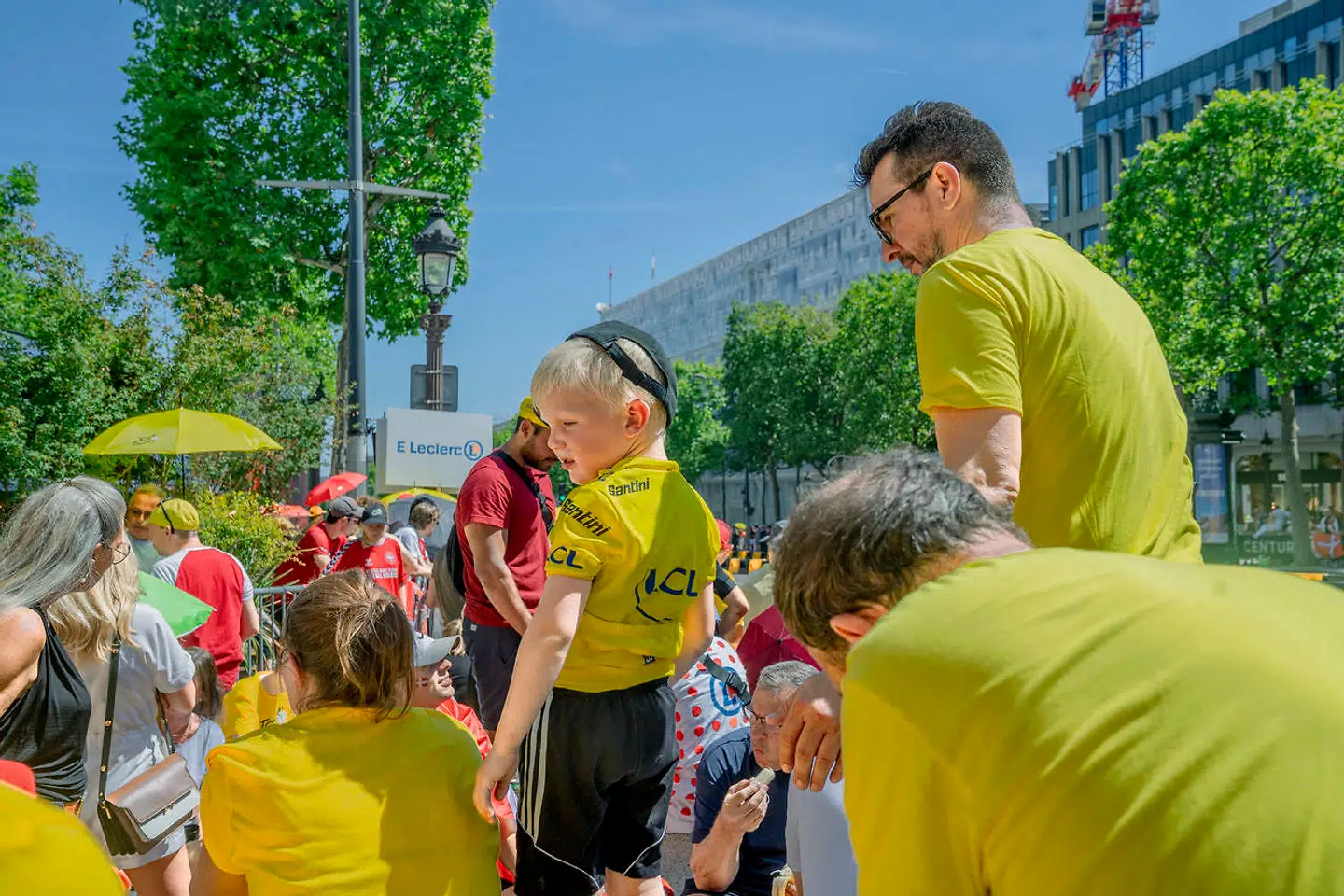 21. etape. Tour de France. Reportage fra paradekørsel.