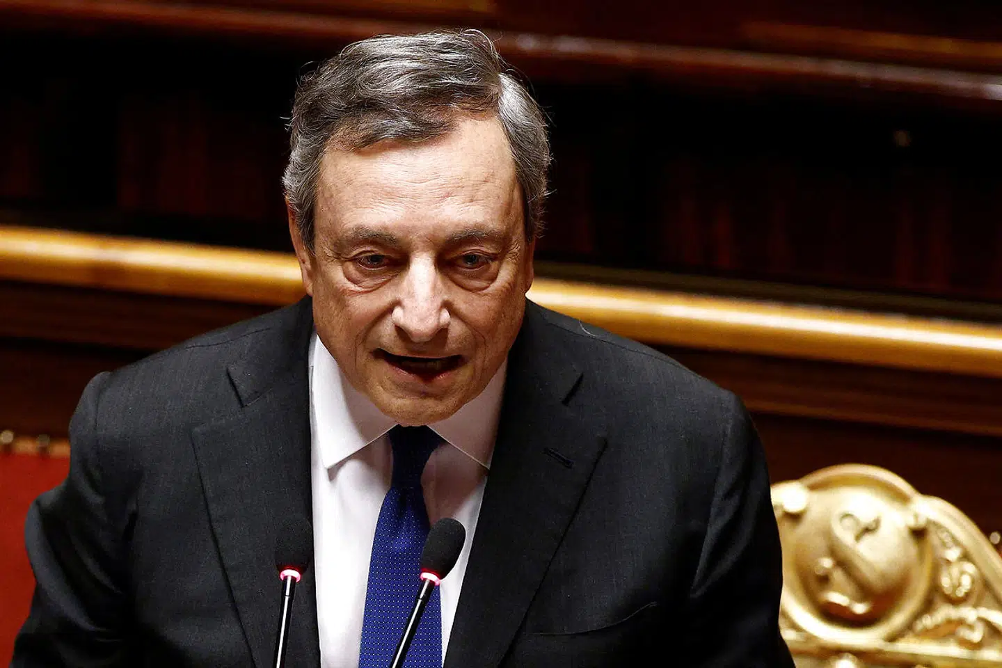Den italienske premierminister, 74-årige Mario Draghi, ser onsdag aften alligevel ud til at være færdig på posten (arkivfoto).