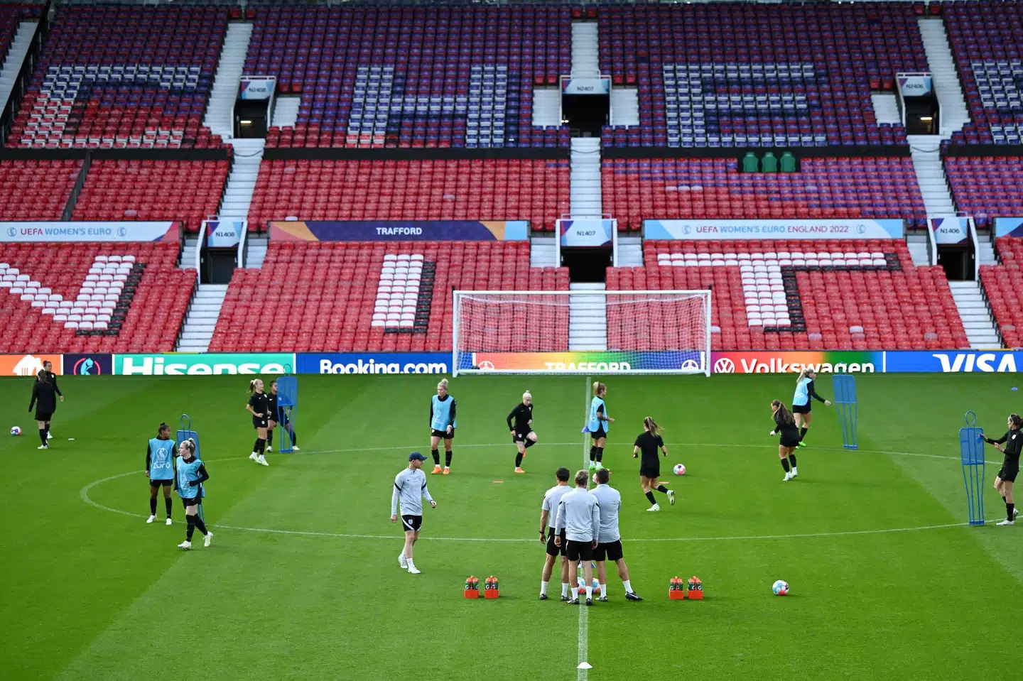 Englands fodboldlandshold trænede tirsdag på Old Trafford inden onsdagens åbningskamp mod Østrig samme sted. Daniel Mihailescu/Ritzau Scanpix