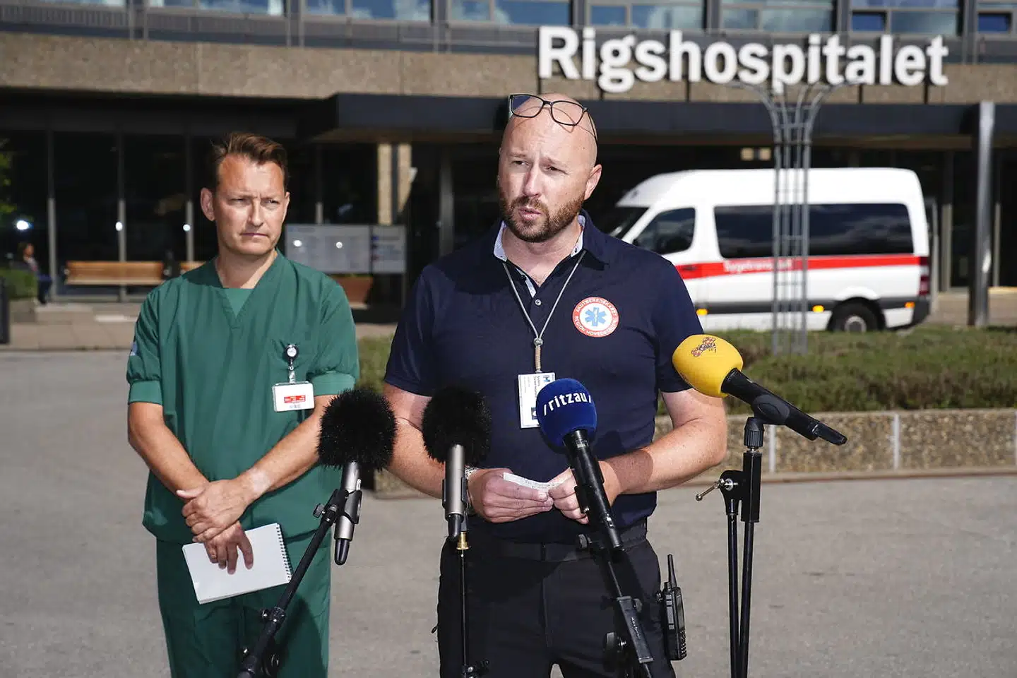 Region Hovedstaden holder pressebriefing efter søndagens skyderi. Pressemødet afholdes på Rigshospitalet mandag den 4. juli 2022.