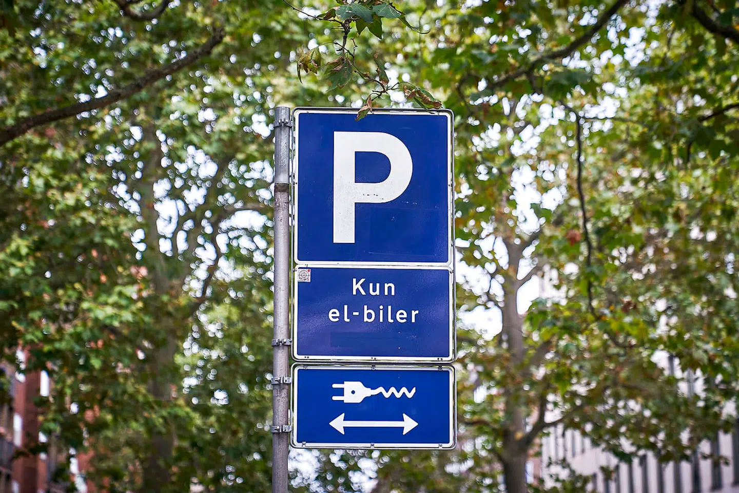 Mange steder er der gratis parkeringspladser til elbiler, som der kommer flere og flere af på de danske veje.