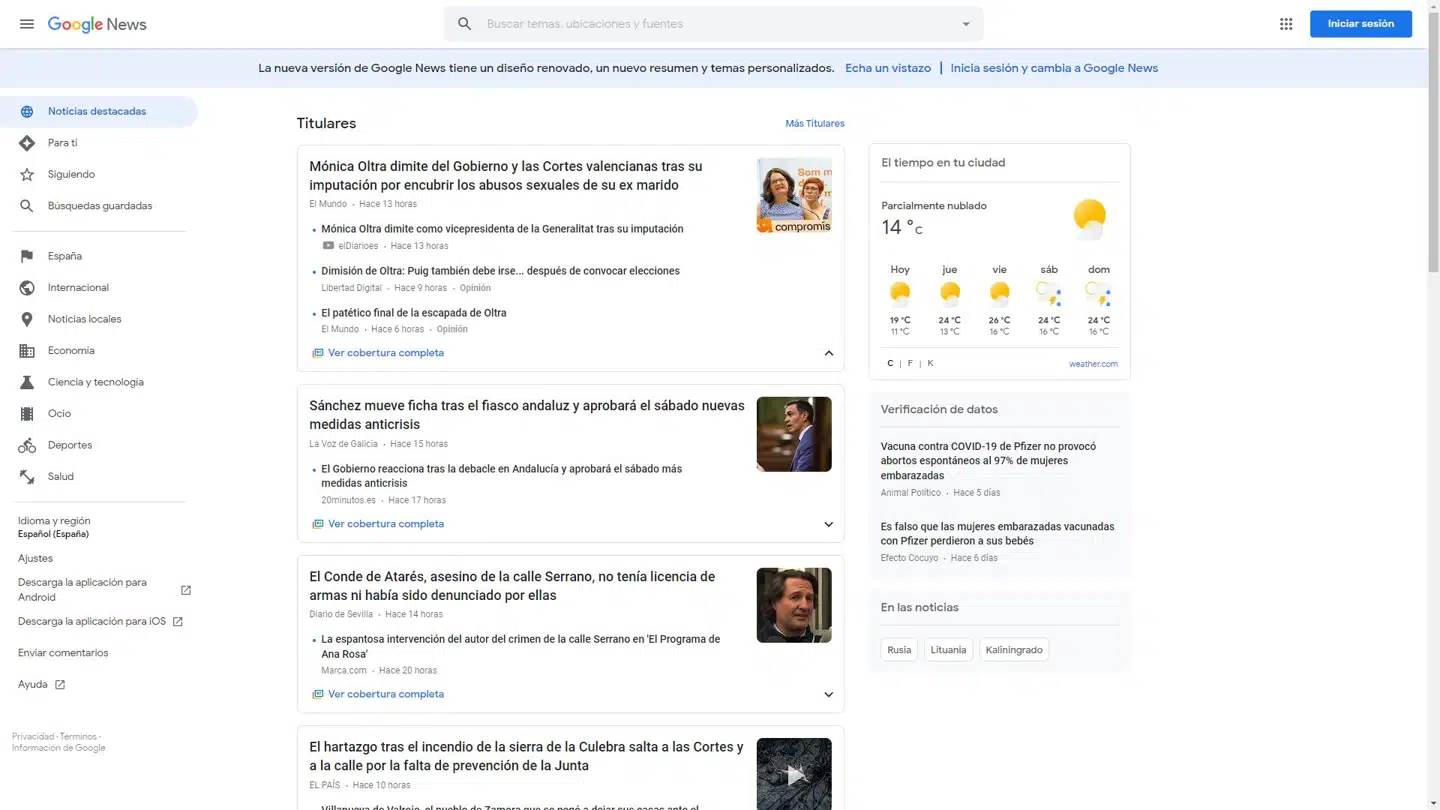 Google News indsamler nyheder fra aviser, radio og tv og samler dem nyhed for nyhed. Tjenesten findes i mange lande, heriblandt Sverige og Norge men ikke i Danmark.