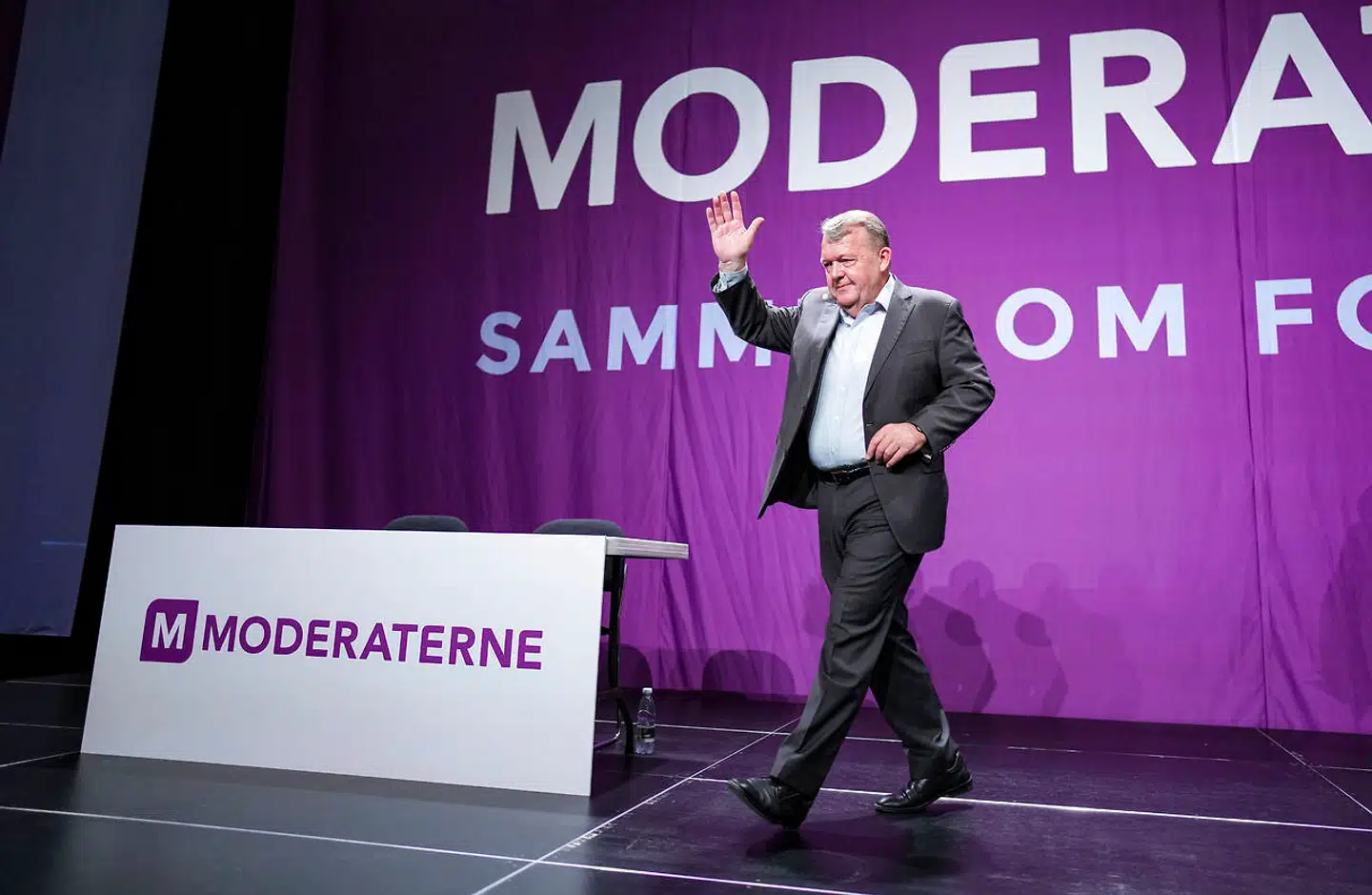 Arkivfoto: Lars Løkke under partiet Moderaternes landsmøde i DGI huset i Vejle søndag den 5. juni 2022.
