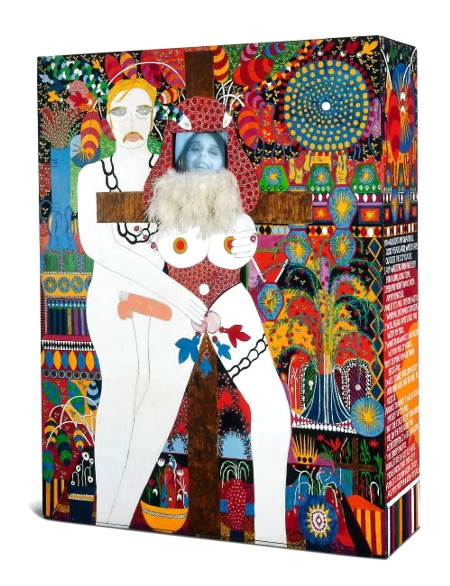 »I was thinking of you«, 1975. I videoskulpturen, hvor kunstnerens eget ansigt i orgasmens ekstase indgår, har hun stillet sig foran et kors – og går dermed i heftig dialog med den kristne mytologi og dens skæve kønsbalance. Selv er hun halvt italiener med en katolsk baggrund og opvokset i Boston.