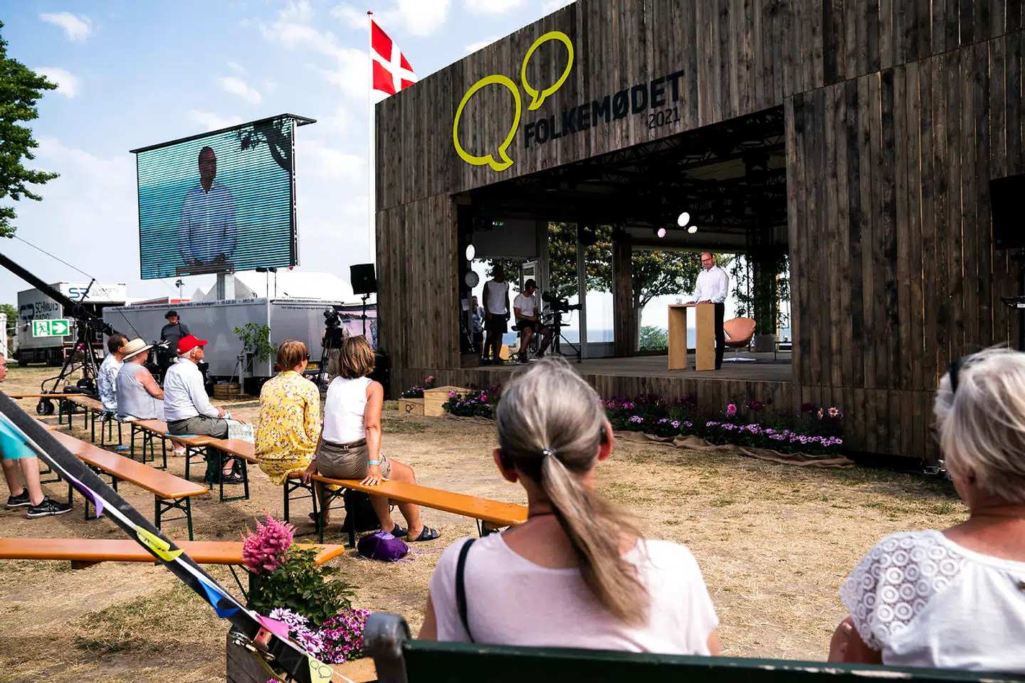 Christian Mogensen taler for begrænsning af legitime holdninger i fri debat. Det kan der næppe være noget demokratisk sindelag bag, mener Daniel Pinerup. Her ses Folkemødet 2021.