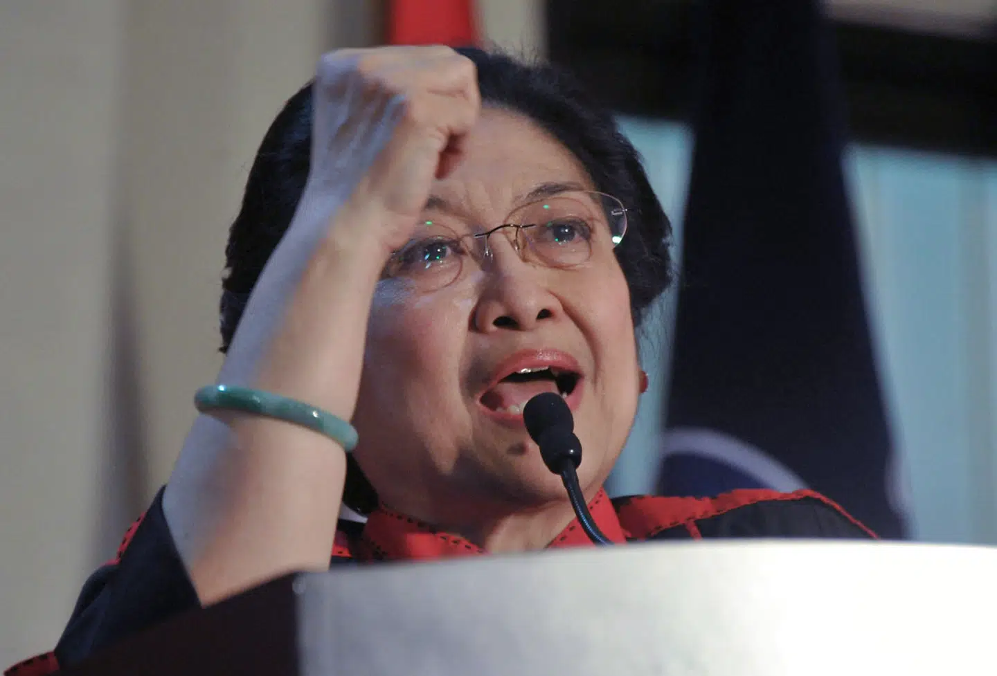 Megawati Soekarnoputri er leder af Indonesiens Kæmpende Demokratiske Parti (PDIP), et af landets største politiske partier. Hun er datter af Indonesiens første præsident, Sukarno. Her taler hun i Jakarta.