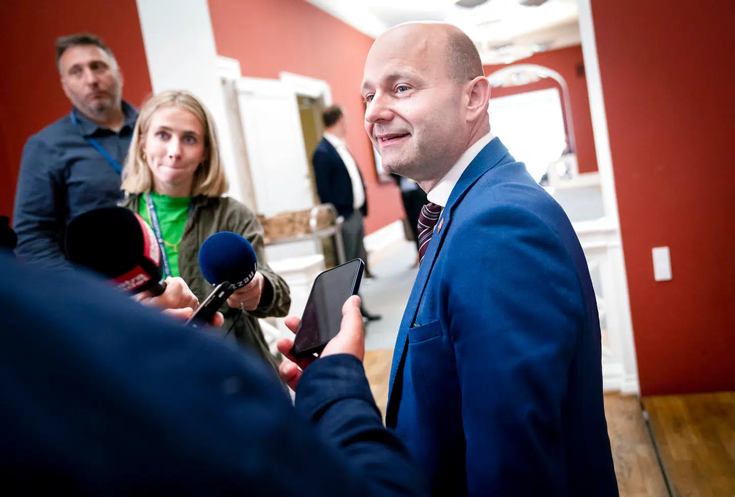 Konservative Folkepartis formand Søren Pape Poulsen vil ikke udtale sig om Claus Hjort Frederiksens immunitet onsdag den 18. maj 2022.. (Foto: Liselotte Sabroe/Ritzau Scanpix)