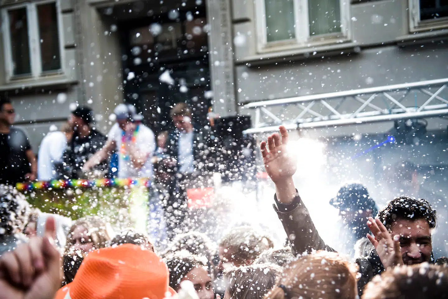 Den store gadefest i København, Distortion, bliver i år afholdt fra onsdag den 1. juni til søndag den 5. juni. Her et billede fra Distortion 2017 i Nørrebros gader.