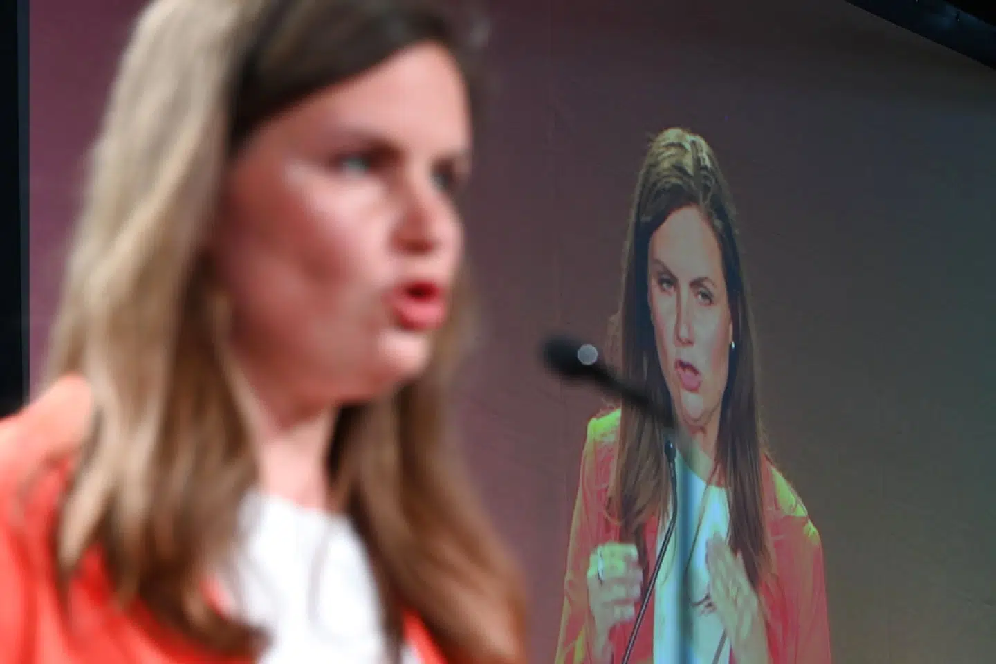 Politisk ordfører Mai Villadsen taler ved Enhedslistens årsmøde.