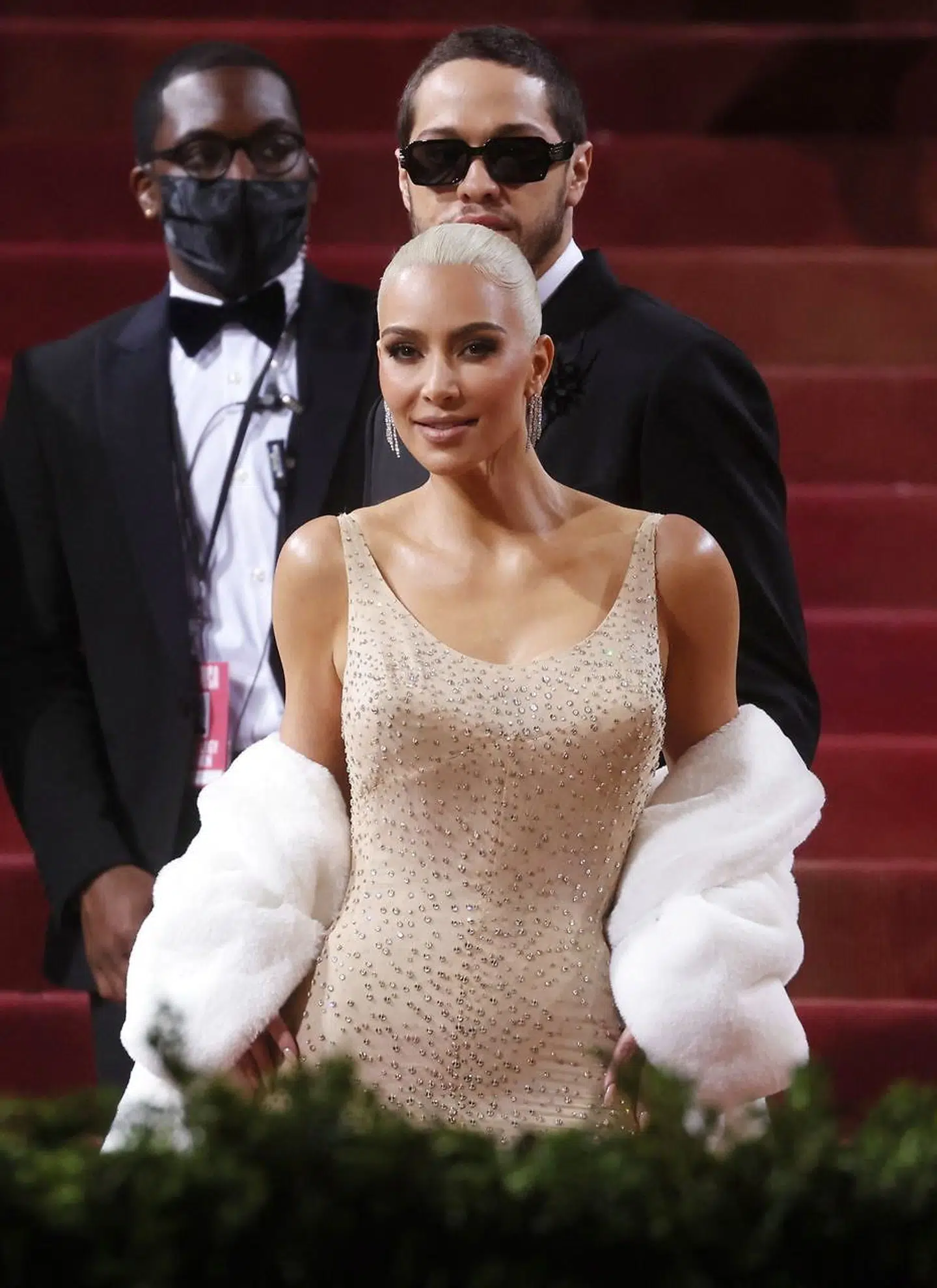Kim Kardashian and Pete Davidson arrive at the In America: An Anthology of Fashion themed Met Gala at the Metropolitan Museum of Art in New York City, New York, U.S., May 2, 2022. REUTERS/Brendan Mcdermid