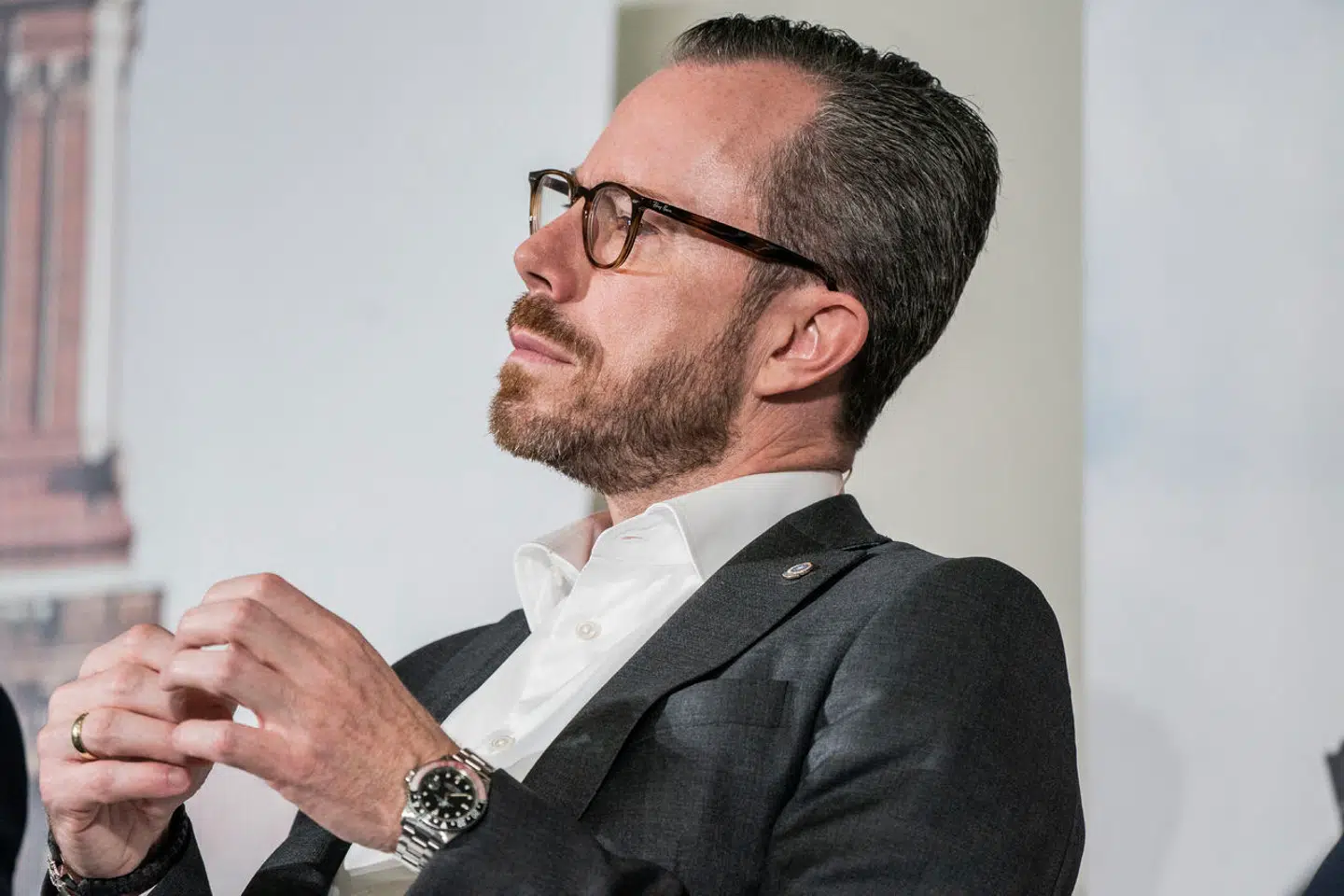 Jakob Ellemann-Jensen, Venstre. De politiske ledere mødes i publicistklubben dagen efter valget til debat. Industriens hus. Partilederdebat. Folketingsvalg 2022