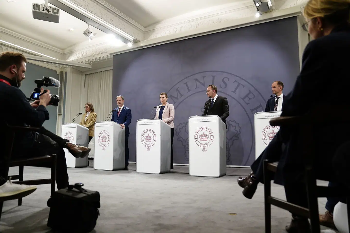 Pressemøde om regeringens reformudspil 'Danmark kan mere II' i Spejlsalen i Statsministeriet tirsdag den 19. april 2022. Udspillet handler blandt andet om hvordan Danmark kan accelerere den grønne omstilling og hurtigere blive uafhængig af russisk gas.