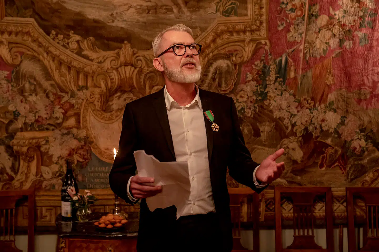 Søren Frank modtager fransk orden og bliver »Chevalier dans l'ordre du mérite agricole« på den franske ambassade i København.