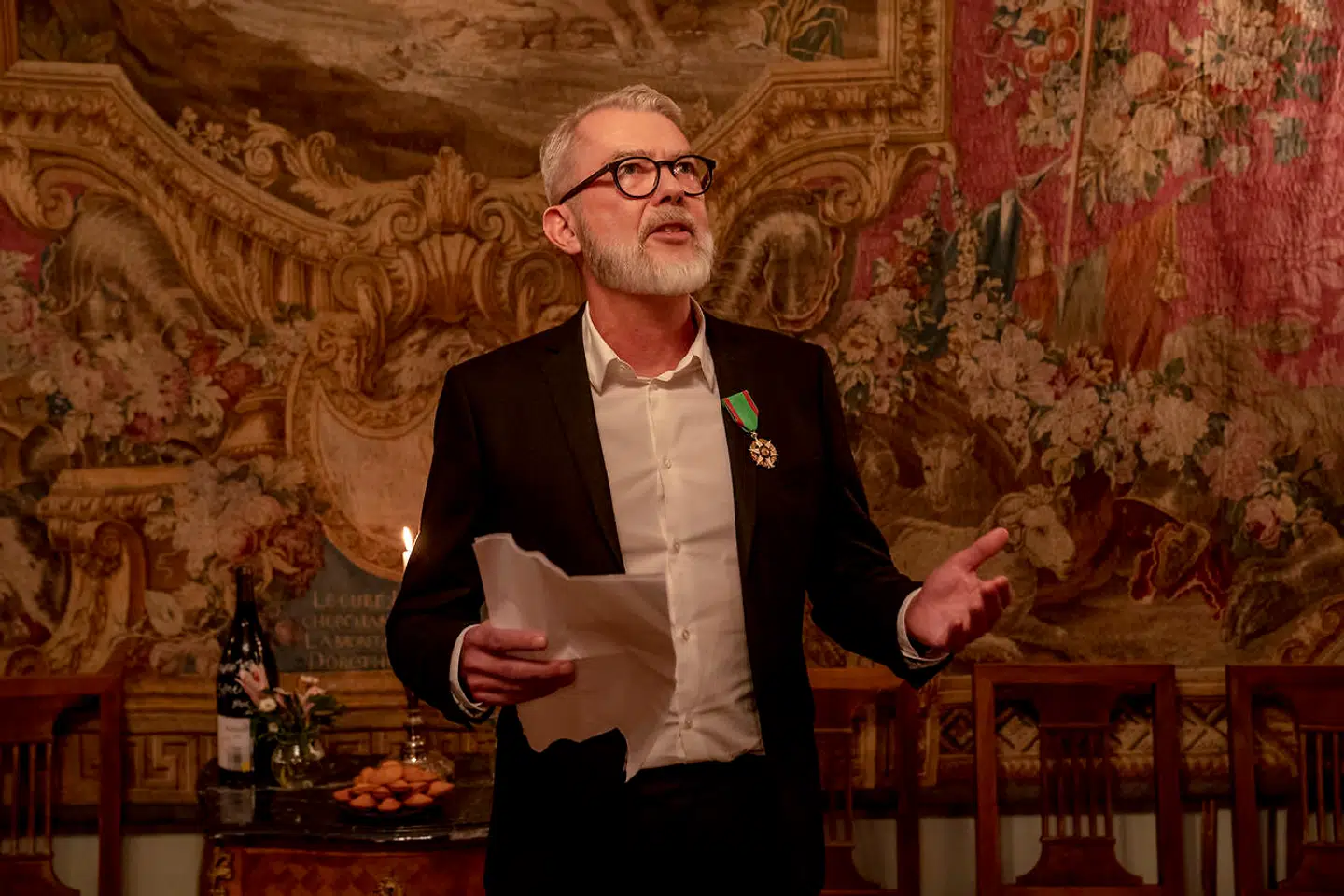 Søren Frank modtager fransk orden og bliver »Chevalier dans l'ordre du mérite agricole« på den franske ambassade i København.