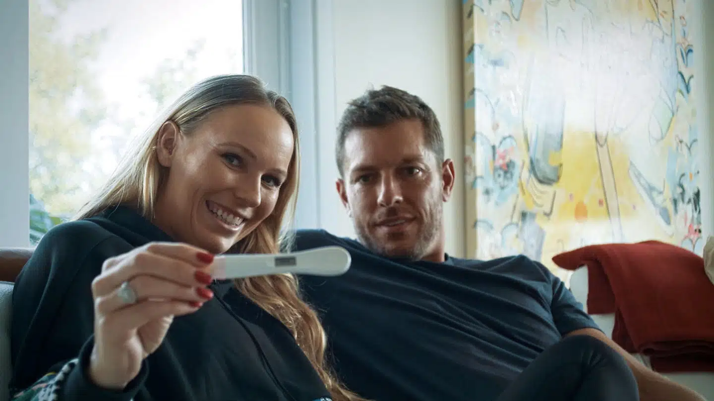Seerne er med, når graviditetstesten vises frem i »Wozniacki og Lee«.